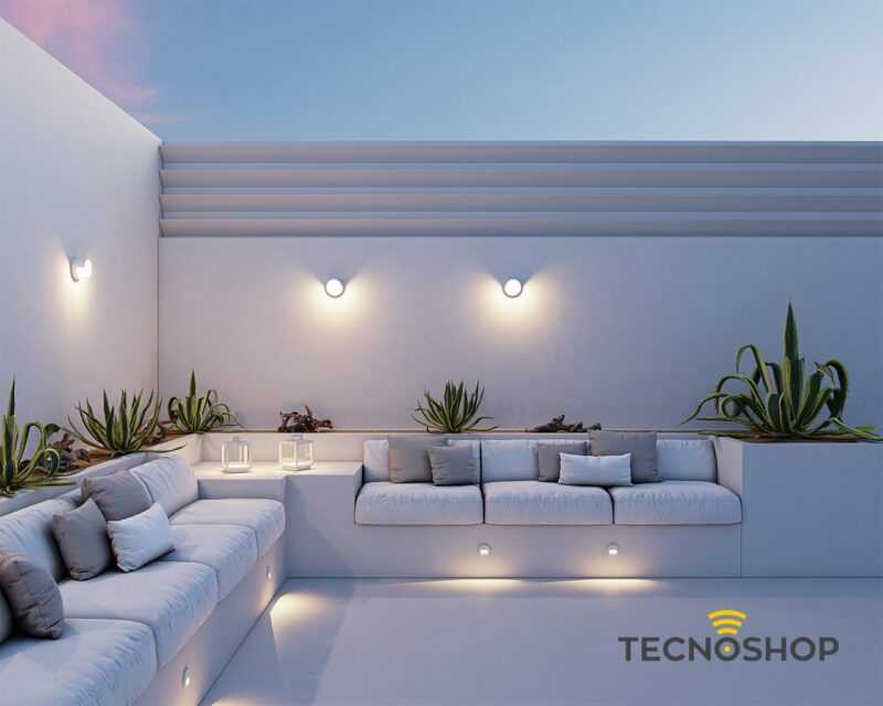 BENEITO APPLIQUE TONDO "BLIS R" 15W TRICOLOR 1000LM IP65 BIANCO - immagine 4