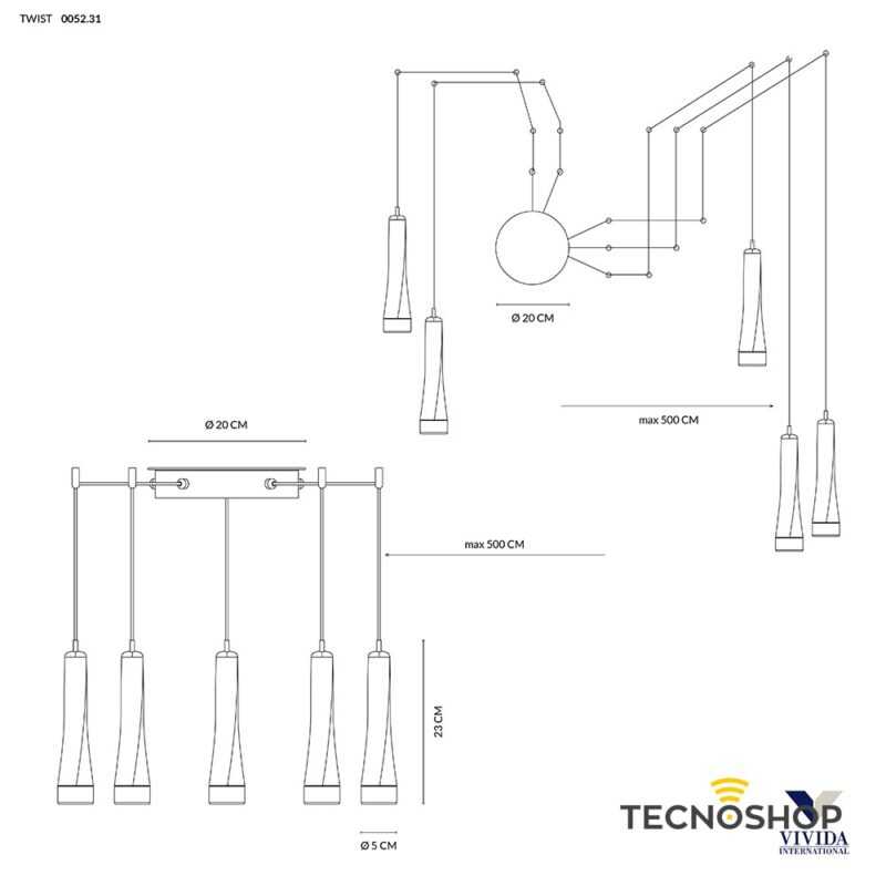 SOSPENSIONE TWIST 18W 3000K 1450LM ORO - immagine 4