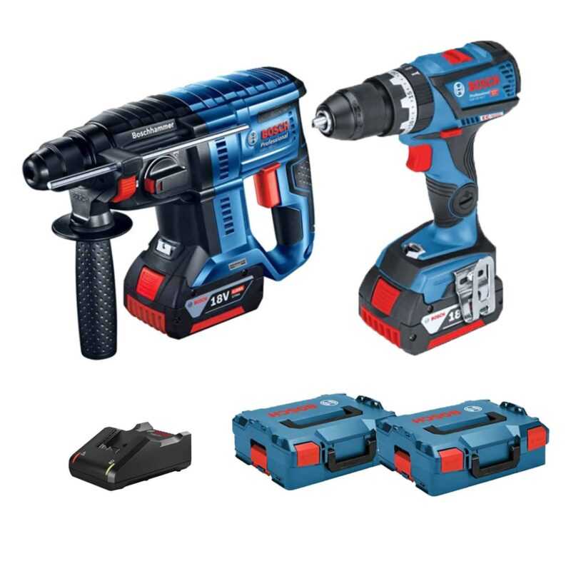 BOSCH SET AVVITATORE E MARTELLETTO A BATTERIE 18V 4Ah CON VALIGIE INCLUSE - immagine 6