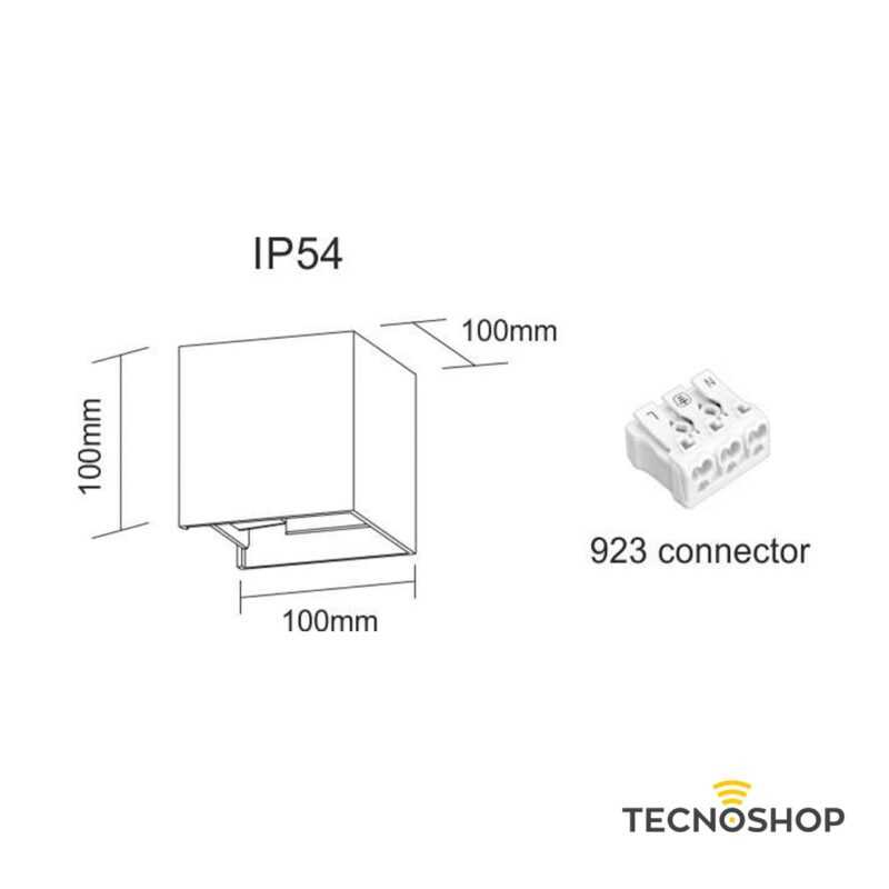 BENEITO APPLIQUE LED "LEK" CON DOPPIA EMISIONE 6,8W 3000K IP54 CORTEN - immagine 4