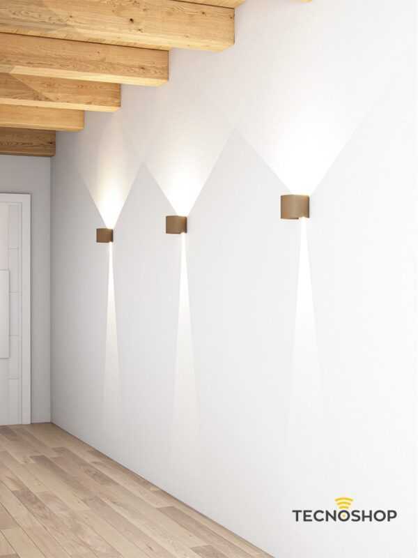 BENEITO APPLIQUE LED "LEK" CON DOPPIA EMISIONE 6,8W 3000K IP54 CORTEN - immagine 2