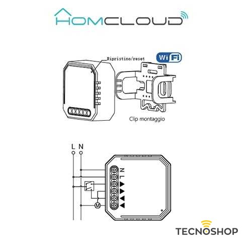 HOMCLOUD MODULO TAPPARELLE WI-FI INCASSO PER SCATOLE 503 - immagine 2