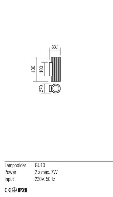 REDO APPLIQUE DELPHI 2xGU10 BIANCO OPACO - immagine 2