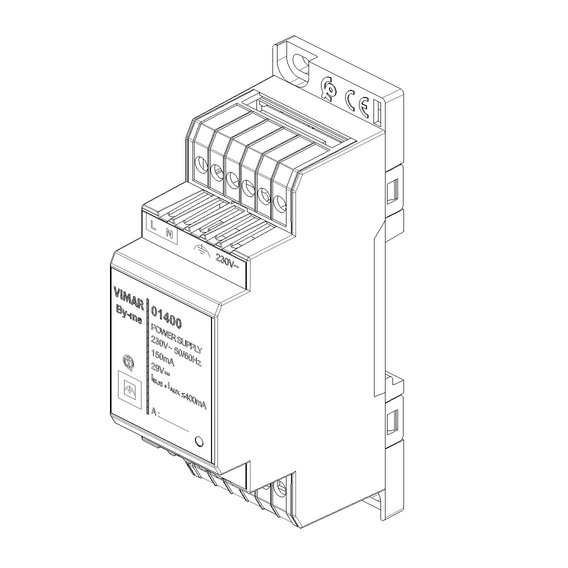 VIMAR 01400 ALIMENTATORE 230V~ 29Vdc 400mA - immagine 5