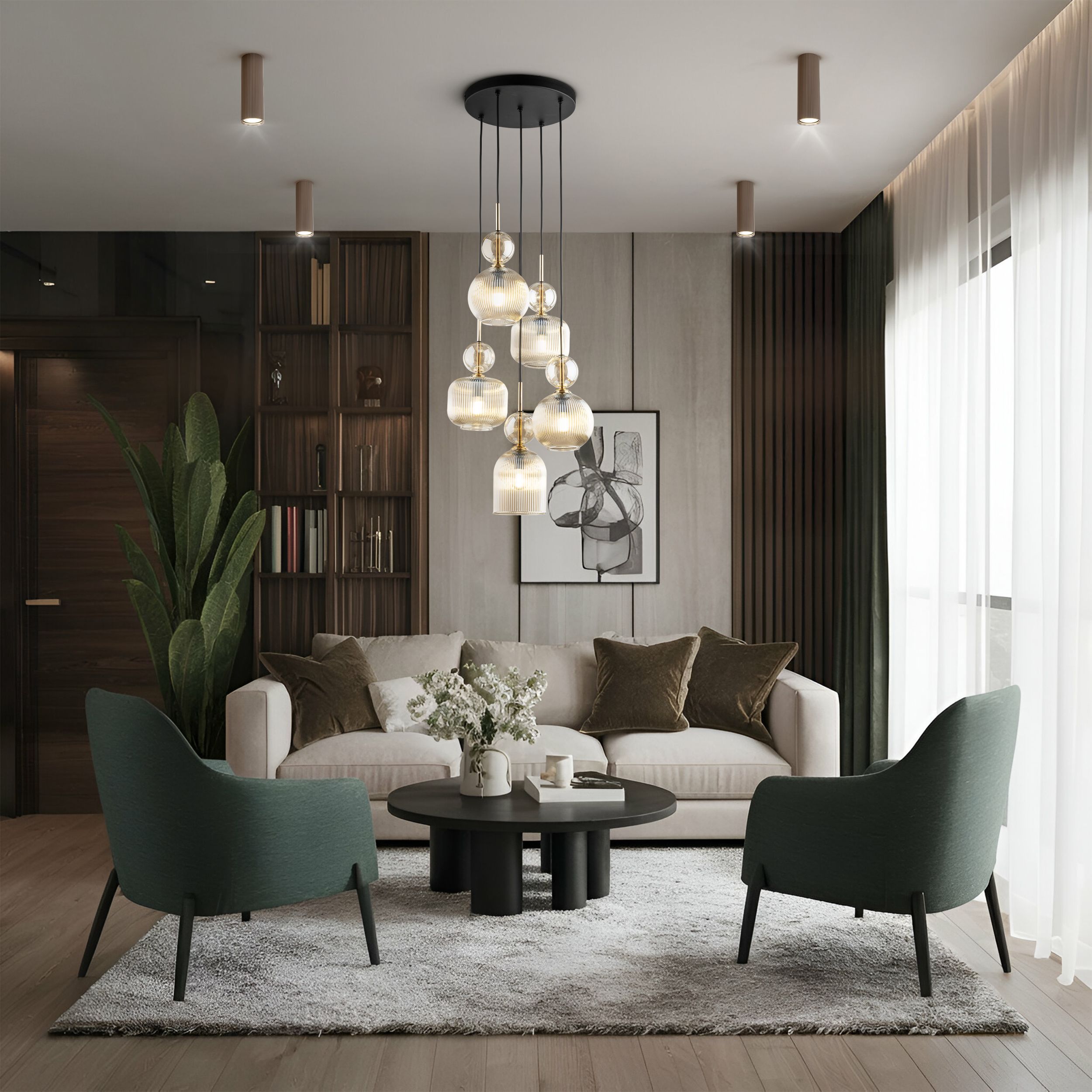 TK LIGHTING LAMPADA DA SOFFITTO TUNE M 1xGU10 MARRONE - immagine 2
