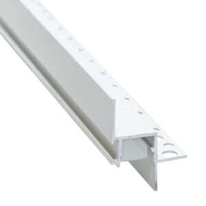 LIFE KIT PROFILO ALLUMINIO BIANCO PER CARTONGESSO FILO PARETE 2Mt CON COVER SATINATA