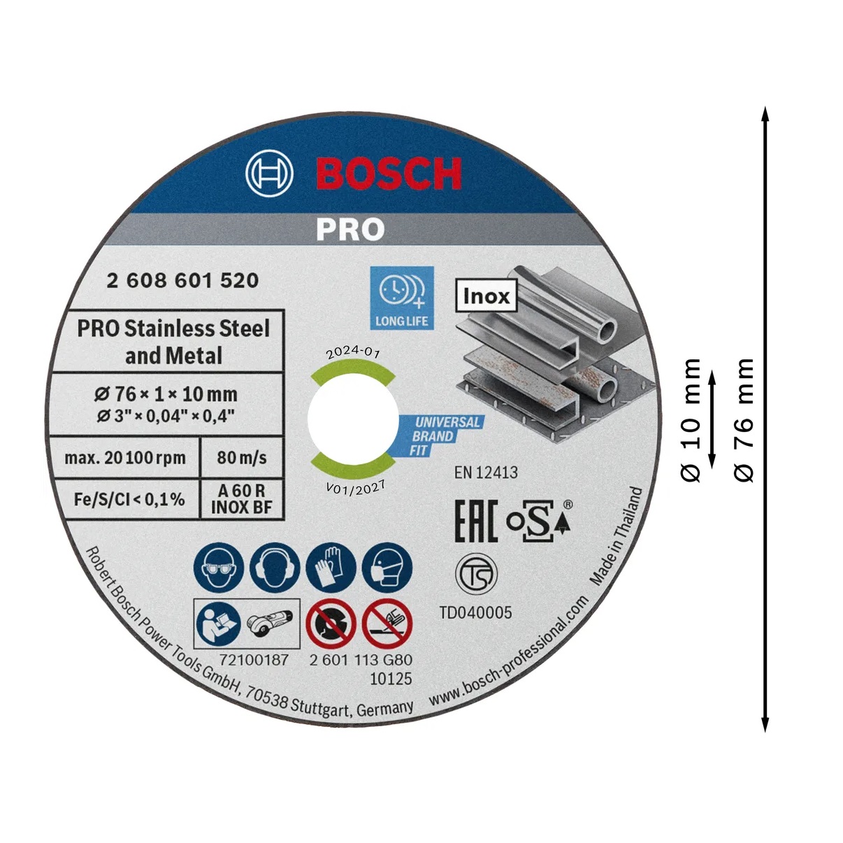 BOSCH CONFEZIONE 5 MOLE DA TAGLIO ACCIAIO 76x1x10 mm - immagine 3