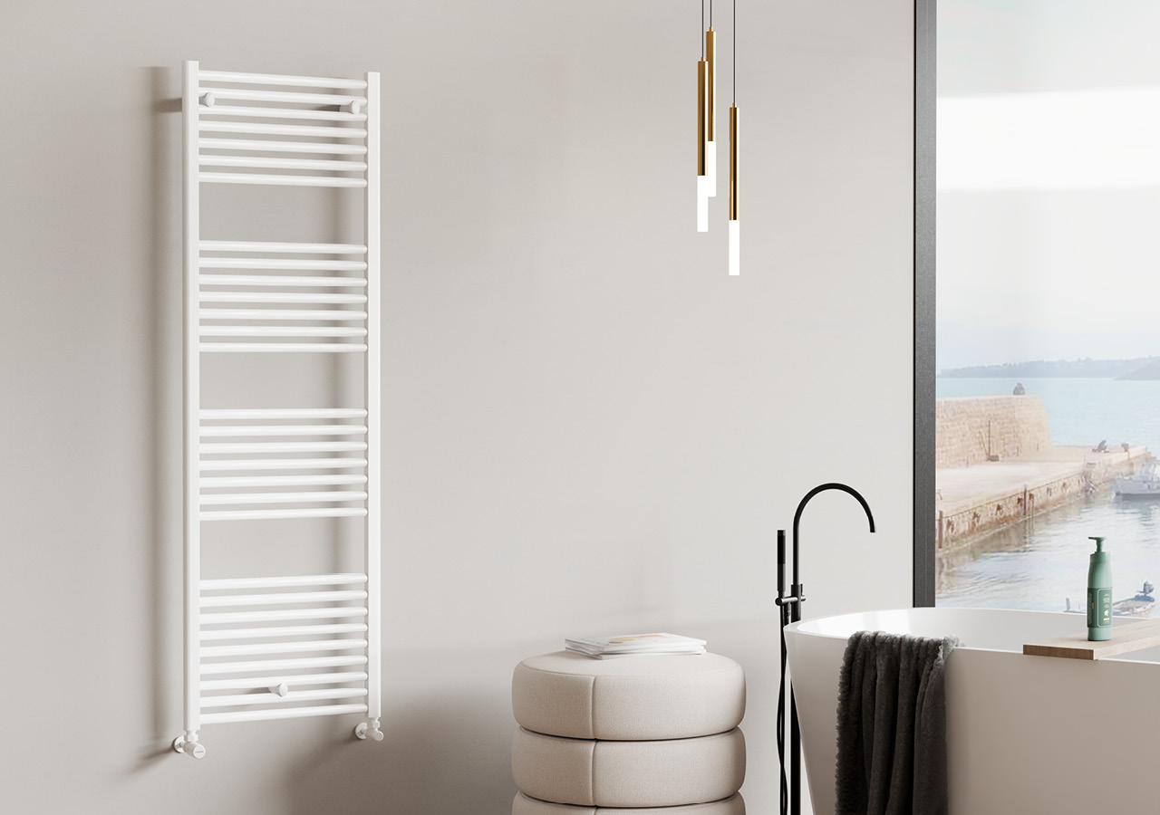 CORDIVARI SCALDASALVIETTE LISA 22 BIANCO 700×450mm INTERASSE 400 mm - immagine 2