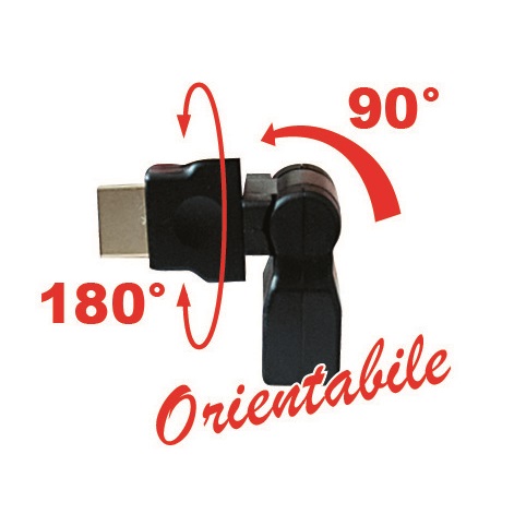 LIFE ADATTATORE HDMI SPINA - PRESA ROTANTE 180° - 90° - immagine 2