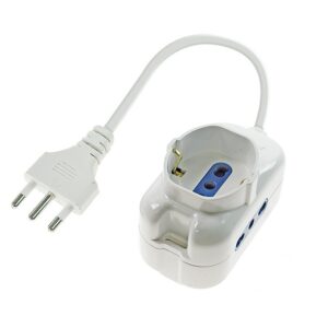 LIFE MULTIPRESA BIANCA 1 PRESA SCHUKO + 2 PRESE BIVALENTI 16A 2500W CAVO 1,3M