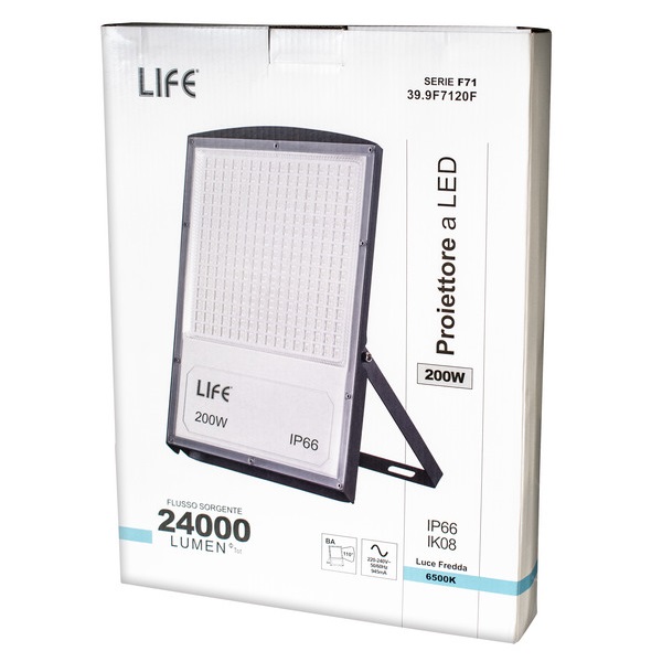 LIFE FARETTO LED 200W 22000LM 6500K IP66 GRIGIO - immagine 2