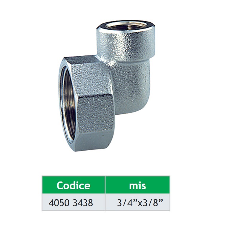 FAR RACCORDO TERMINALE A SQUADRA 3/4"x3/8" PER COLLETTORE - immagine 2