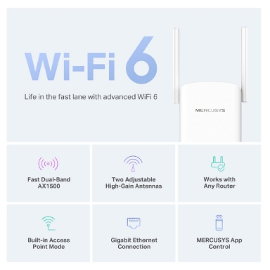 MERCUSYS ESTENSORE DI PORTATA WI-FI AX1500 CON 1 PORTA GIGABIT - immagine 3