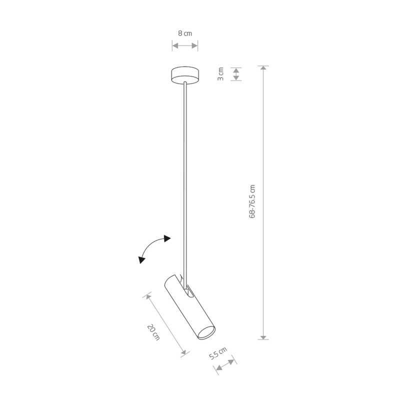 NOWODVORSKI SOSPENSIONE "EYE SUPER I" IP20 NERA CON PORTALAMPADA GU10 - immagine 2