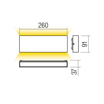 REDO APPLIQUE LED KAMAL 15W 3000K IP54 GRIGIO - immagine 2