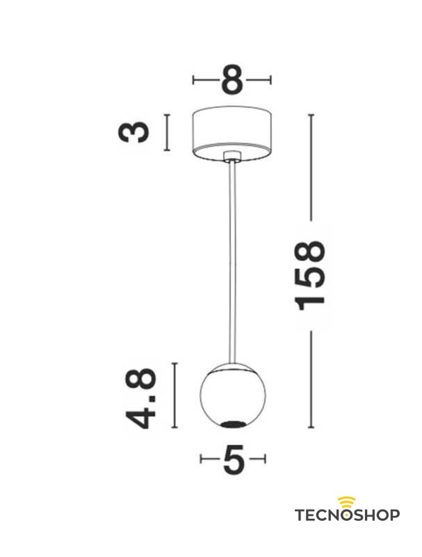 NOVALUCE SOSPENSIONE LED "NOCCI" 4.5W 3000K 158cm BIANCA - immagine 3