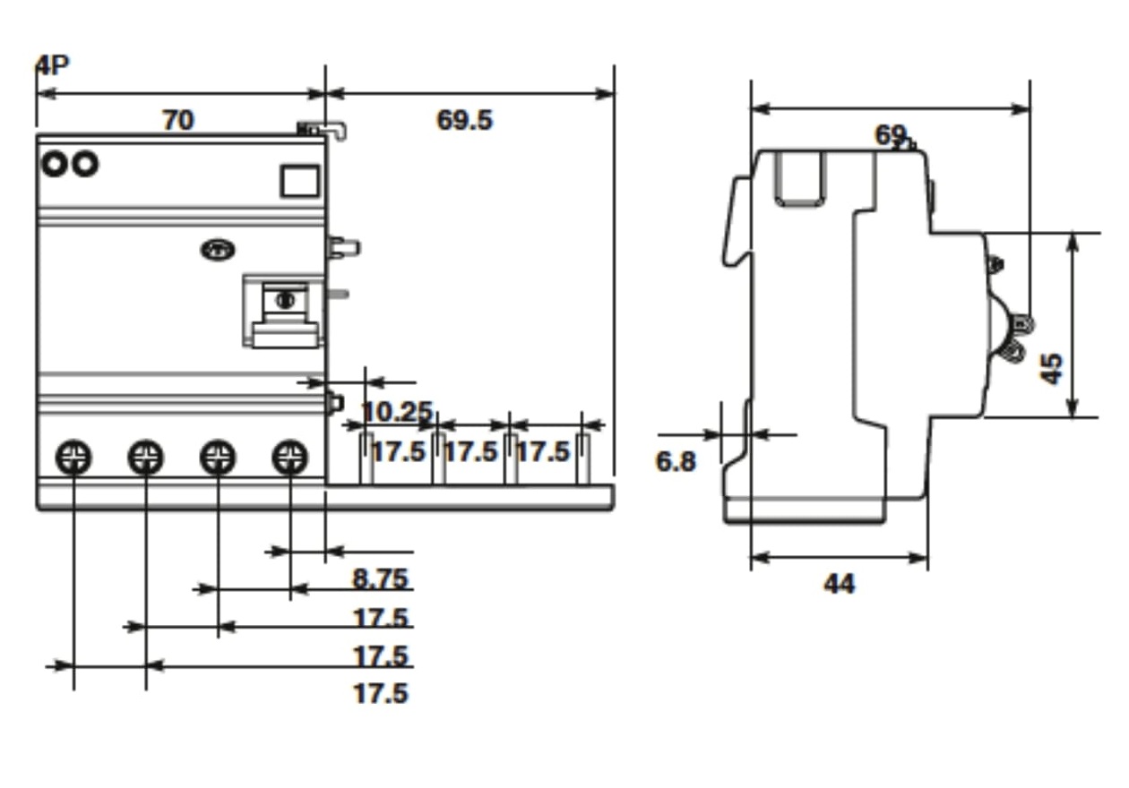 AEG BLOCCO DIFFERENZIALE DX 4P 63A 300mA AC 4 MODULI - immagine 2