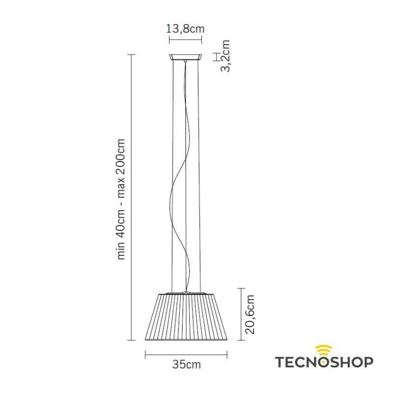 FABBIAN SOSPENSIONE "FLOW" 1xE27 D.35mm CON DIFFUSORE IN VETRO SPECCHIATO - immagine 2