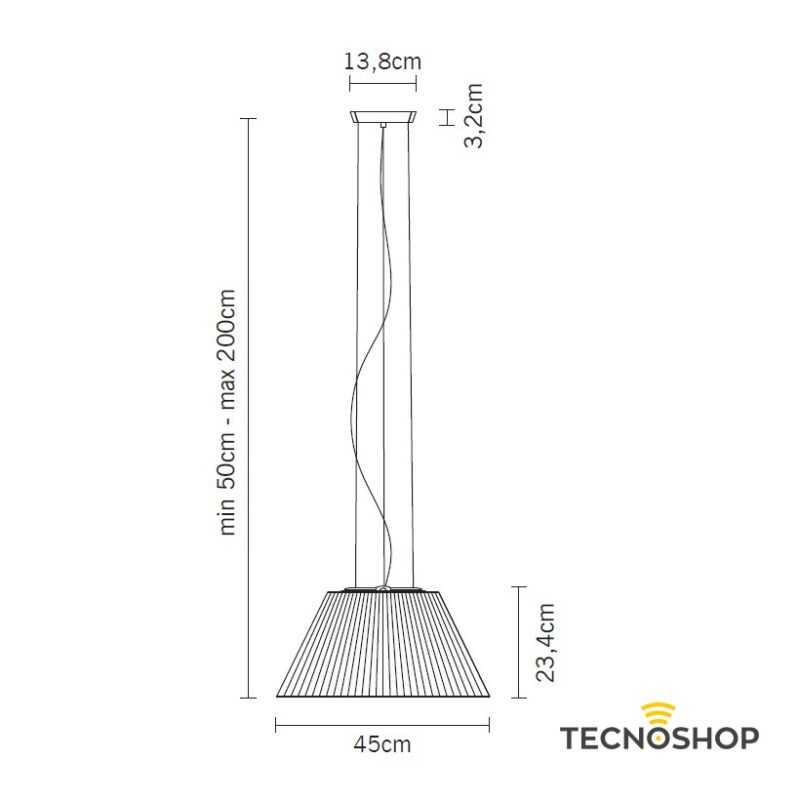 FABBIAN SOSPENSIONE "FLOW" 1xE27 D.45mm CON DIFFUSORE IN VETRO BIANCO - immagine 2