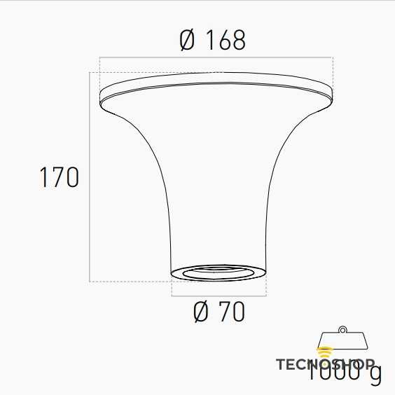 CENTURY PLAFONE IN GESSO "KON170" CONICO PER LAMPADE GU10 - immagine 2