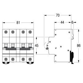 AEG INTERRUTTORE ELFA E90SUC 4P CLASSE B 10A 1000VDC - immagine 2