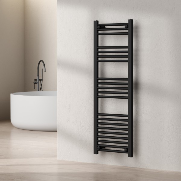 MAGMA SCALDASALVIETTE NERO OPACO 1512×500mm MODELLO ELVIA INTERASSE 450 mm - immagine 2