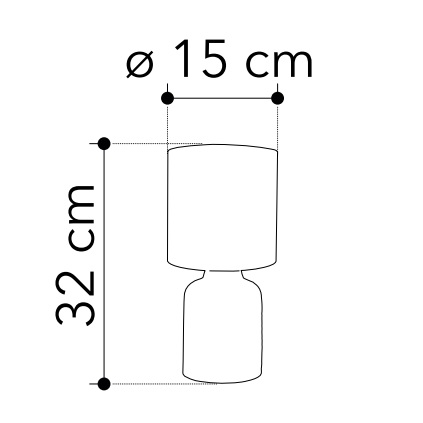 INTEC LAMPADA DA TAVOLO “RAVELLO” 1xE14 IN CERAMICA TORTORA E PARALUME IN TESSUTO - immagine 2