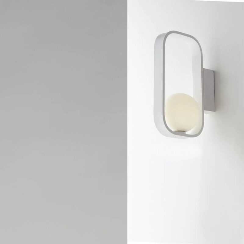 INTEC APPLIQUE "ROXY" 1xG9 IN ALLUMINIO BIANCO E VETRO SATINATO - immagine 2