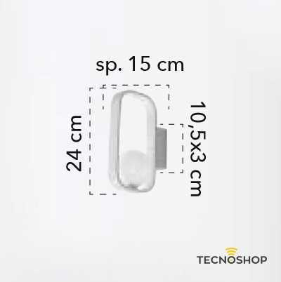INTEC APPLIQUE "ROXY" 1xG9 IN ALLUMINIO BIANCO E VETRO SATINATO - immagine 3