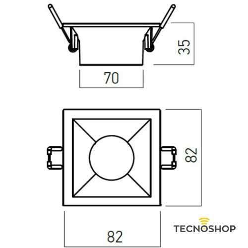 ARELUX XKONE FARETTO QUADRATO NERO OPACO 1xGU10 - immagine 2