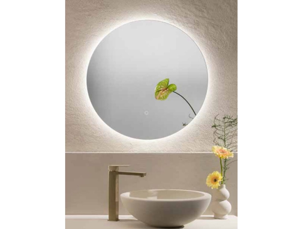 INTEC SPECCHIO ROTONDO 60cm DA BAGNO CON LED TRICOLOR TOUCH - immagine 3