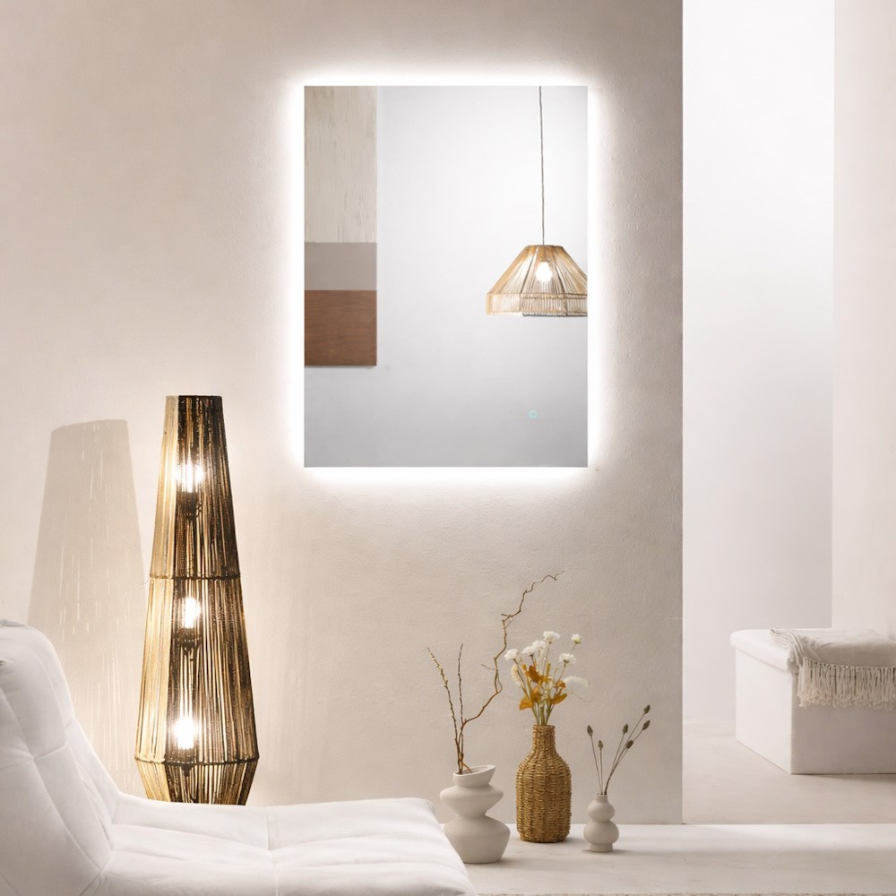 INTEC SPECCHIO DA BAGNO 600x800 mm MODELLO HALO CON LED TRICOLOR TOUCH - immagine 2