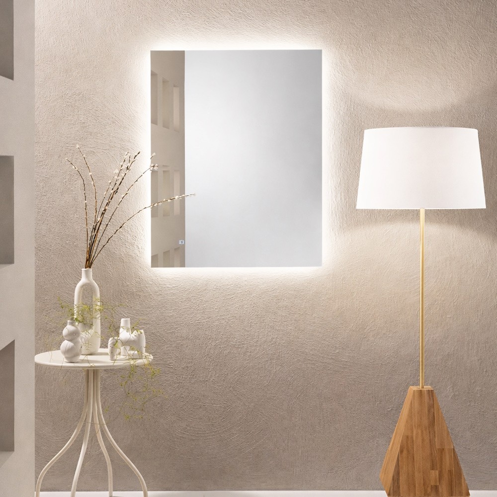 INTEC SPECCHIO DA BAGNO 600x800 mm MODELLO HALO CON LED TRICOLOR TOUCH - immagine 3
