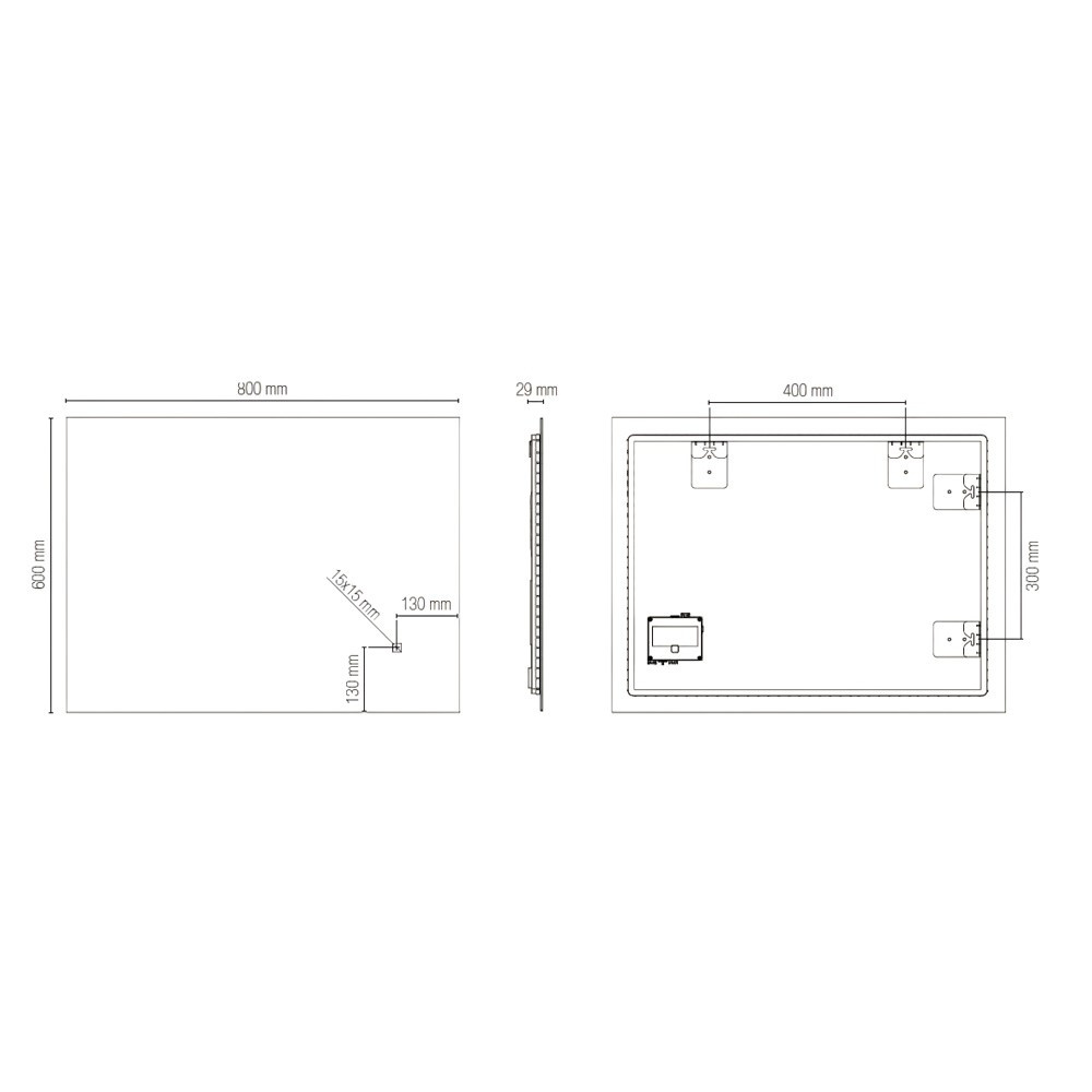INTEC SPECCHIO DA BAGNO 600x800 mm MODELLO HALO CON LED TRICOLOR TOUCH - immagine 6