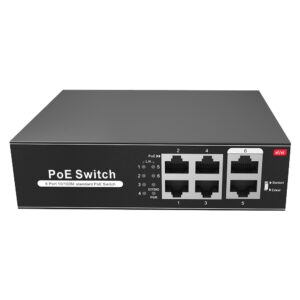 SAFIRE SWITCH POE 4 PORTE RJ45 + 2 RJ45 UPLINK 65W