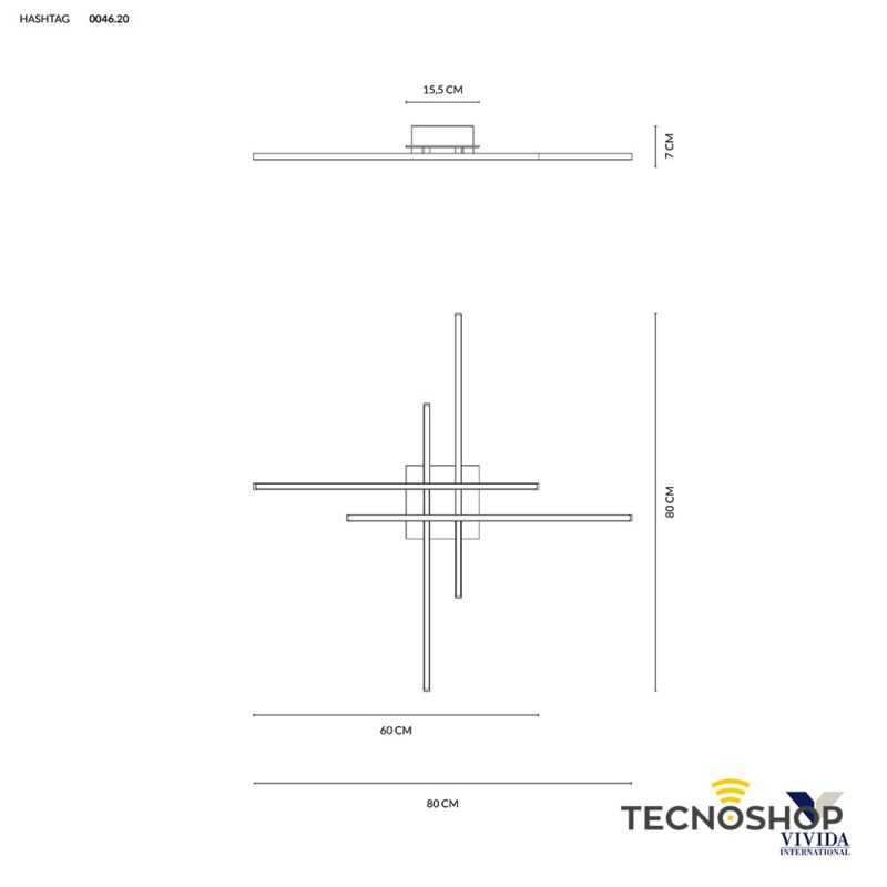 PLAFONE HASHTAG BIANCA 42W 3000K 3780LM - immagine 2