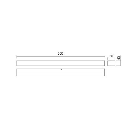 REDO APPLIQUE LED "TASK" 18W 90cm 4000K CROMATO - immagine 4