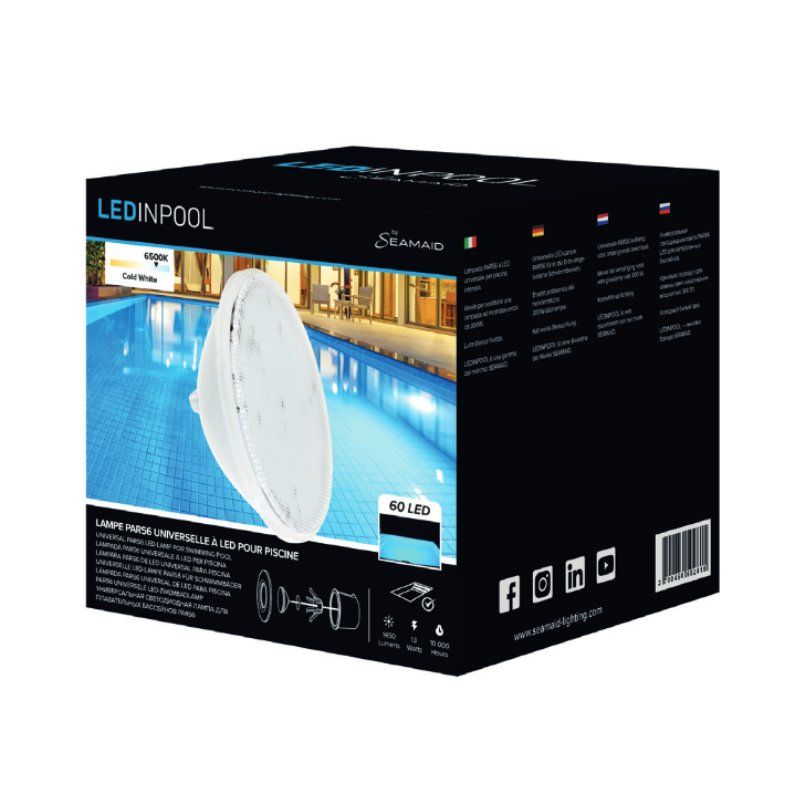 SEAMAID LAMPADA PER PISCINA PAR56 60 LED 13W 6500K - immagine 5