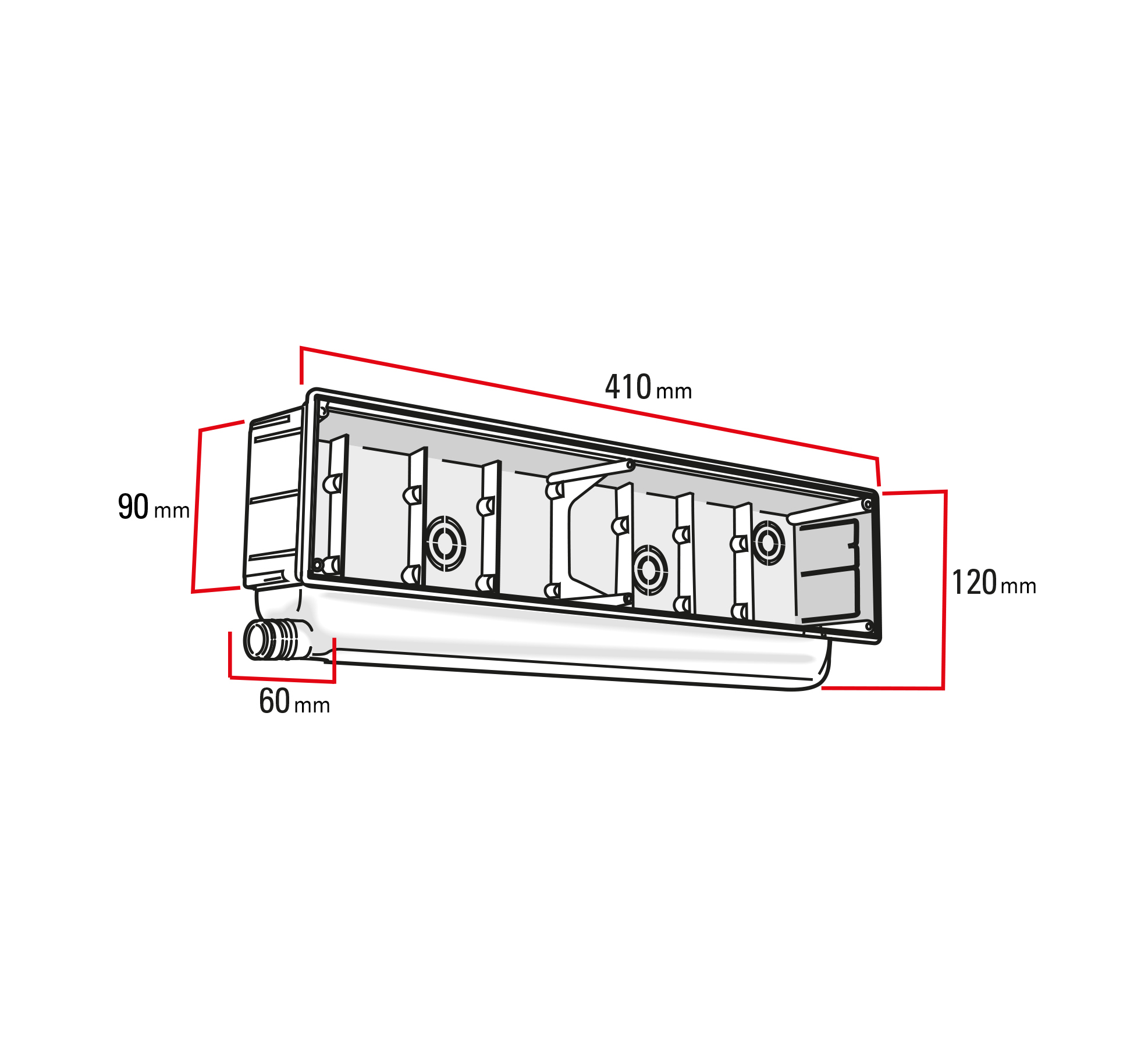 TECNOGAS CASSETTA PER PREDISPOSIZIONE SCARICO CONDENSA CON SIFONE 410x120x60 mm - immagine 4