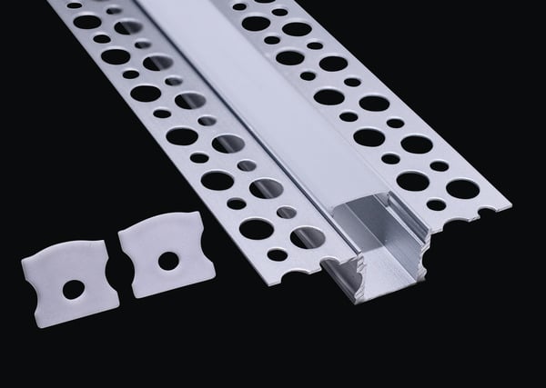 LIFE KIT PROFILO ALLUMINIO DA INCASSO CARTONGESSO 2Mt FILO PARETE CON COVER SATINATA - immagine 2