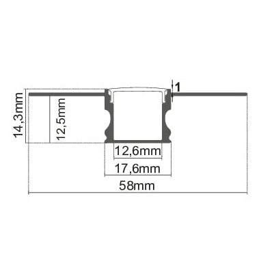 LIFE KIT PROFILO ALLUMINIO DA INCASSO CARTONGESSO 2Mt FILO PARETE CON COVER SATINATA - immagine 3