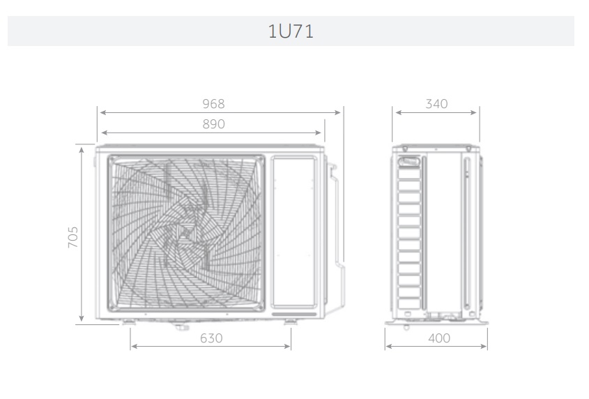 HAIER UNITÀ ESTERNA PER COLONNA 7,2 KW 24000BTU MONOSPLIT R32 - immagine 2