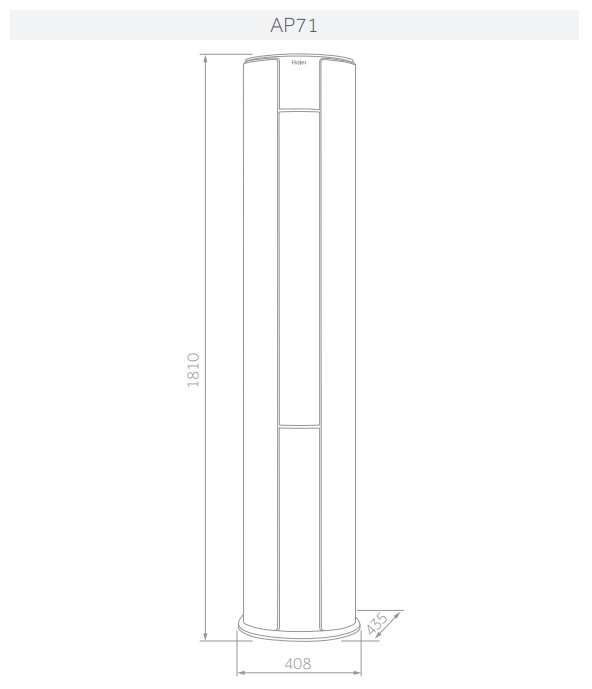 HAIER UNITÀ INTERNA A COLONNA 7,1 KW 24000BTU MODELLO ZUN WIFI BIANCA OPACA - immagine 4