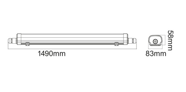 LIFE PLAFONIERA LED LINEARE 80W 4000K 8800lm 1490x83x58mm IP65 - immagine 3