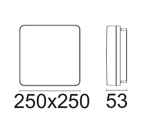 LIFE PLAFONIERA LED QUADRATA 27W 3100lm TRICOLOR D.250x250mm IP54 - immagine 3