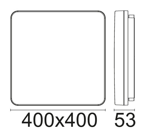 LIFE PLAFONIERA LED QUADRATA 60W 6500lm TRICOLOR D.400x400mm IP54 - immagine 3