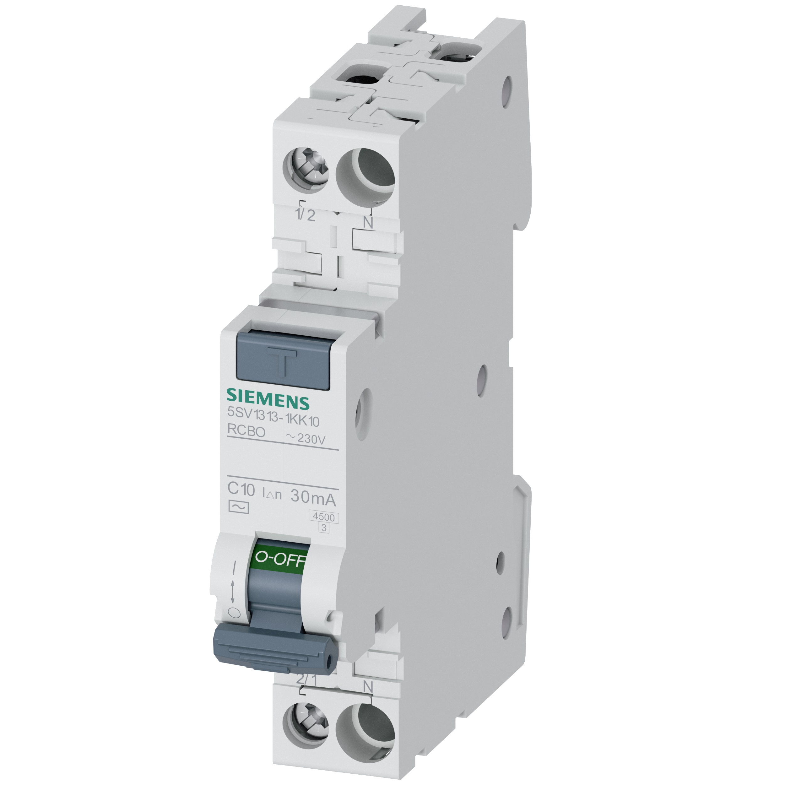 SIEMENS MAGNETOTERMICO DIFFERENZIALE 1P+N 10A CURVA C 30mA 4,5KA 1 MODULO