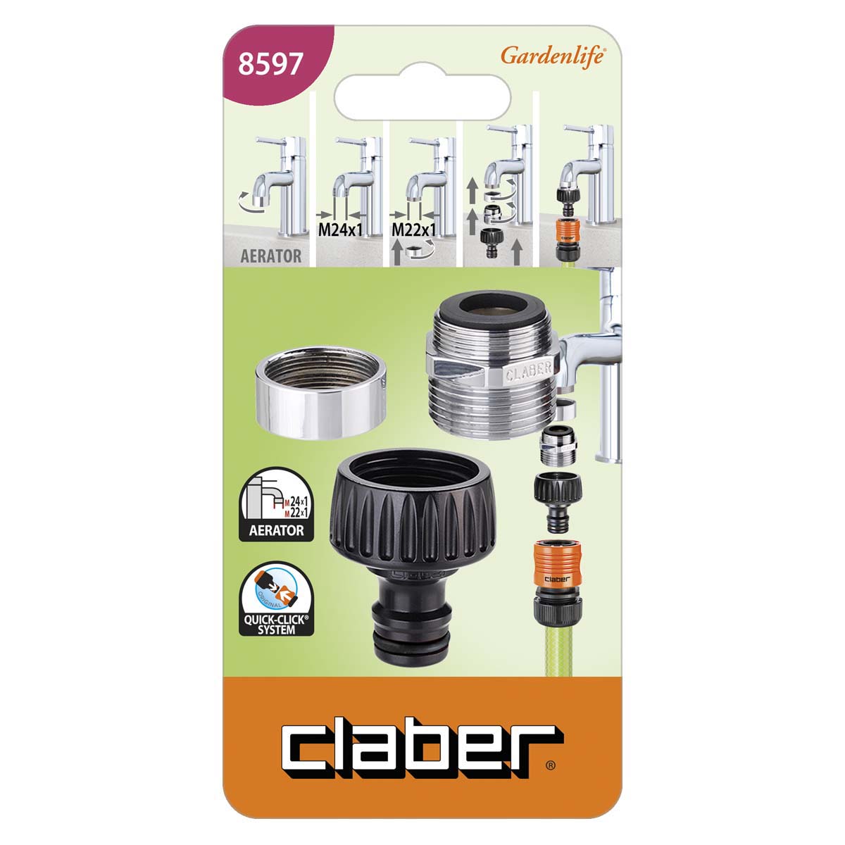 CLABER PRESA PER RUBINETTO CON GHIERA ART.8597 - immagine 2