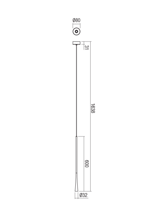 REDO SOSPENSIONE "ITO" 7W 3000K 60cm ORO ROSA - immagine 2