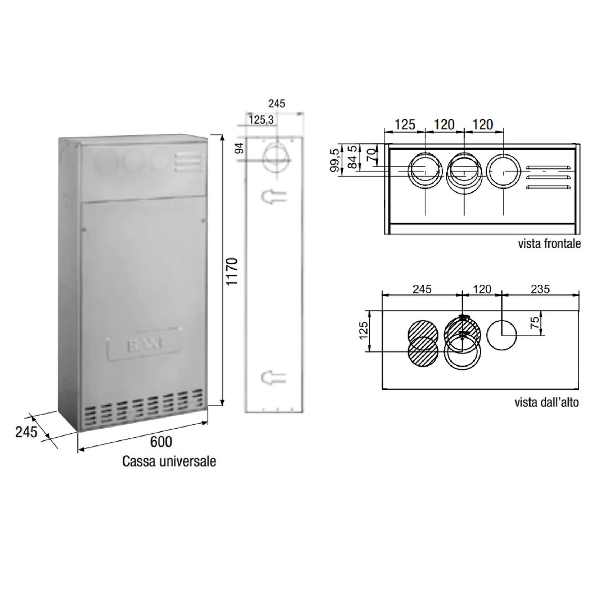 BAXI CASSA DI CONTENIMENTO PER CALDAIE INCASSO - immagine 2
